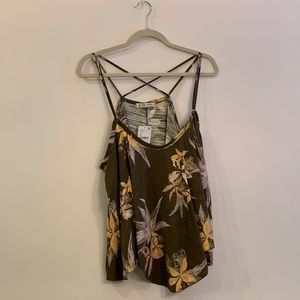 Free People Hey Girl cotton tank top army combo medium
